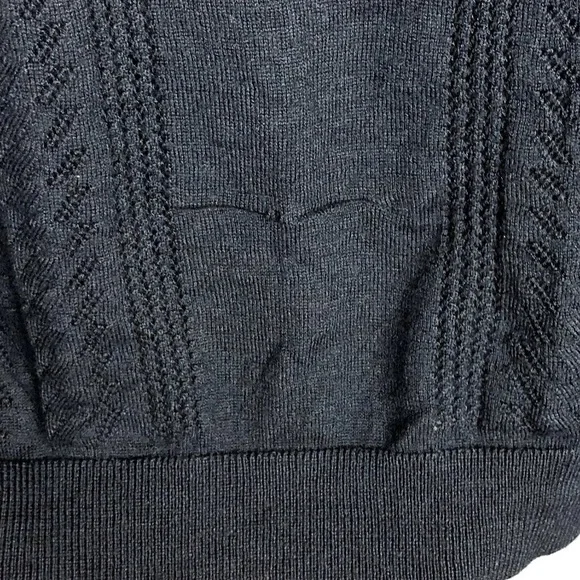 NN. 07 Thor Short Sleeve Knit Polo Shirt Mens L Navy Blue Wool Blend 6539 - Picture 7 of 10